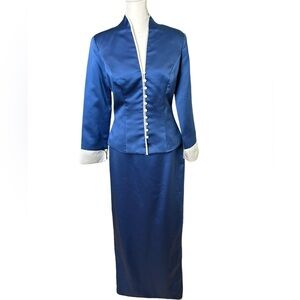 Alfred Angelo Blue Two Piece Dress Mother of the Bride Maxi Size 6